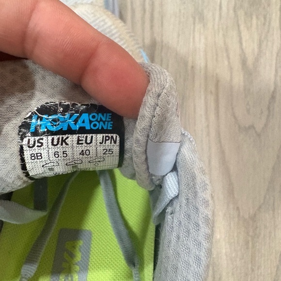 Hoka One One Women's Athletic Shoes - Cream and Blue - Picture 2 of 7